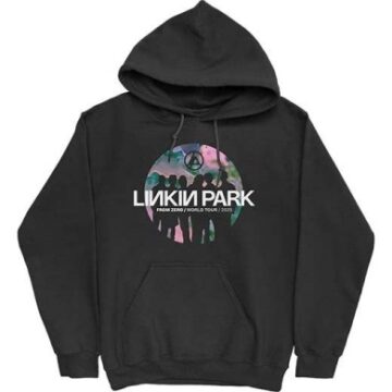 Black Tie-Dye Graphic Pullover Hoodie
