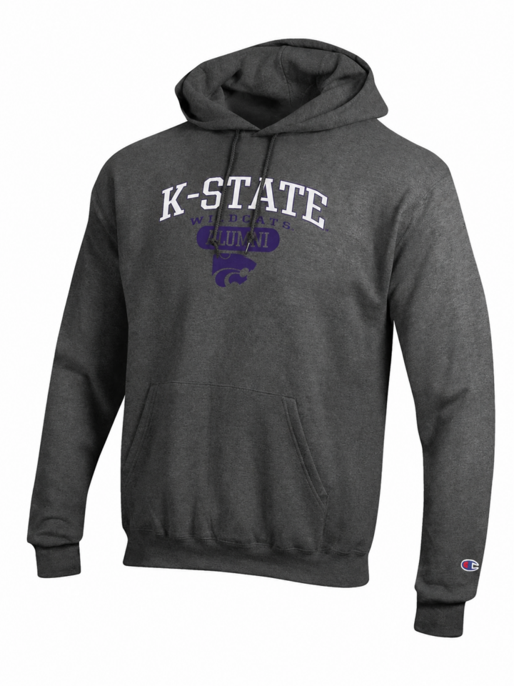 Heather Gray Pullover Hoodie with Purple Graphic