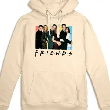 Cream Relaxed Fit Pullover Hoodie with Friends TV Graphic