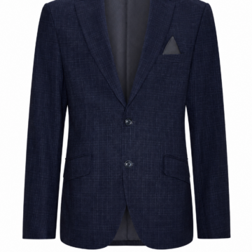Dark Navy Blue Crosshatch Suit Jacket