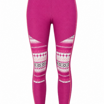 Magenta Athletic Leggings with Geometric Pattern