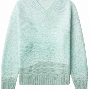 Light Mint Green Relaxed Fit V-Neck Knit Sweater