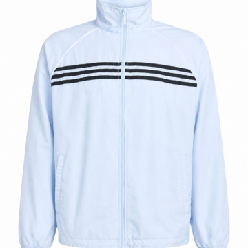 Light Blue Track Jacket with Black Stripes