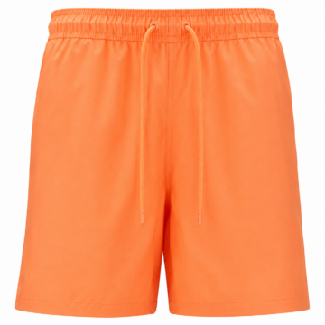 Solid Orange Drawstring Athletic Shorts