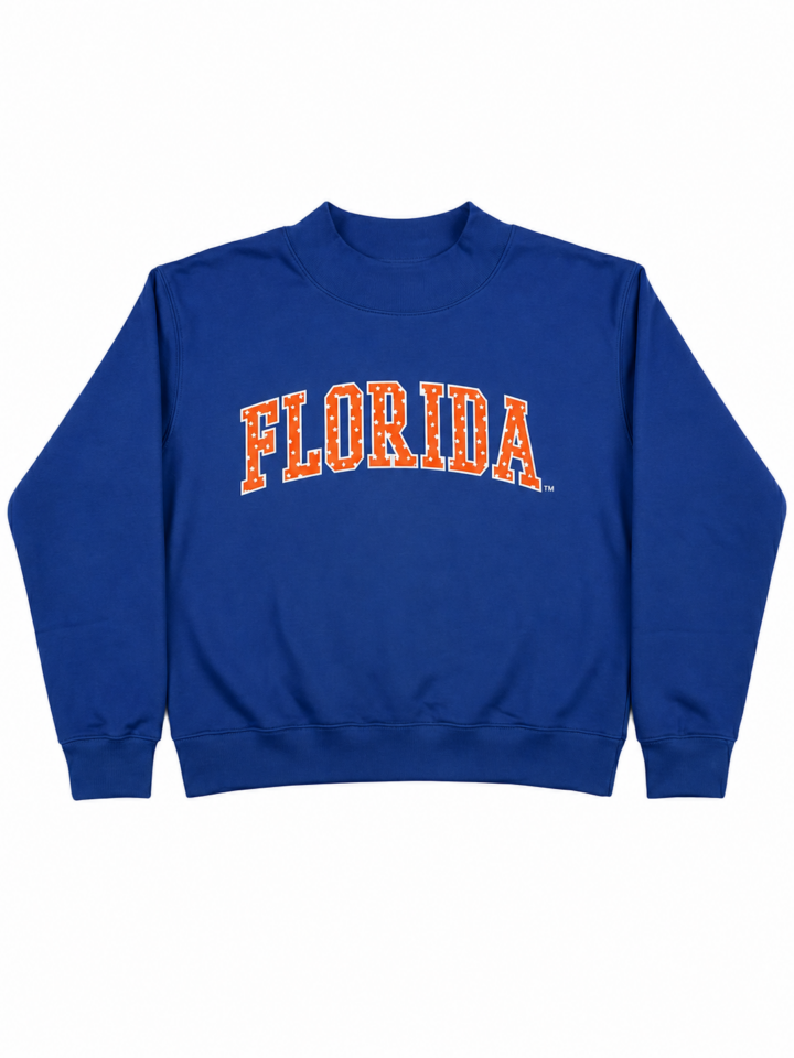 Royal Blue Crewneck Sweatshirt with Florida Graphic